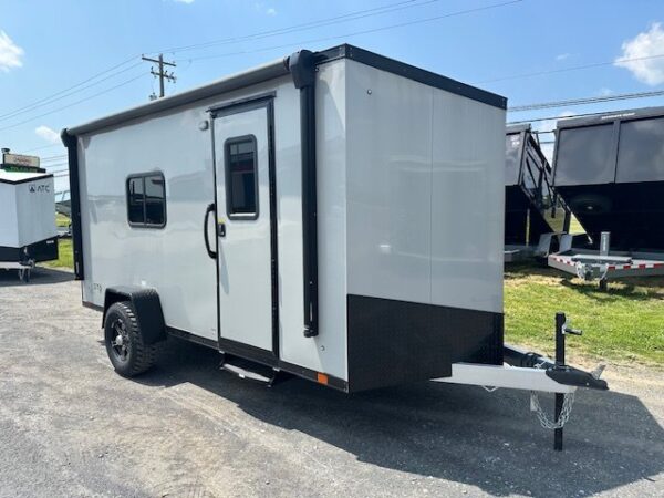 2024-ATC-6.7X14-ALUMINUM-CARGO-TRAILER-ST350-FINISHED-INTERIOR-LIFETRAC-MICROWAVE-SINK-1.jpg ATC 6.5 x 14 Aluminum Enclosed Trailer – Adventure Package