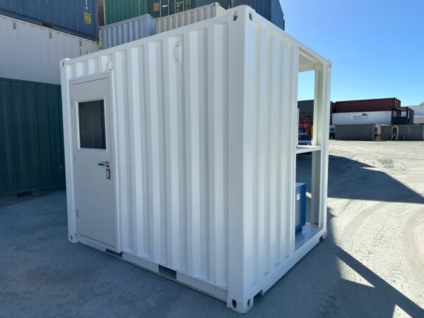 White-10′-container-modification-with-AC-1.jpg White Modified 10ft Shipping Container with AC